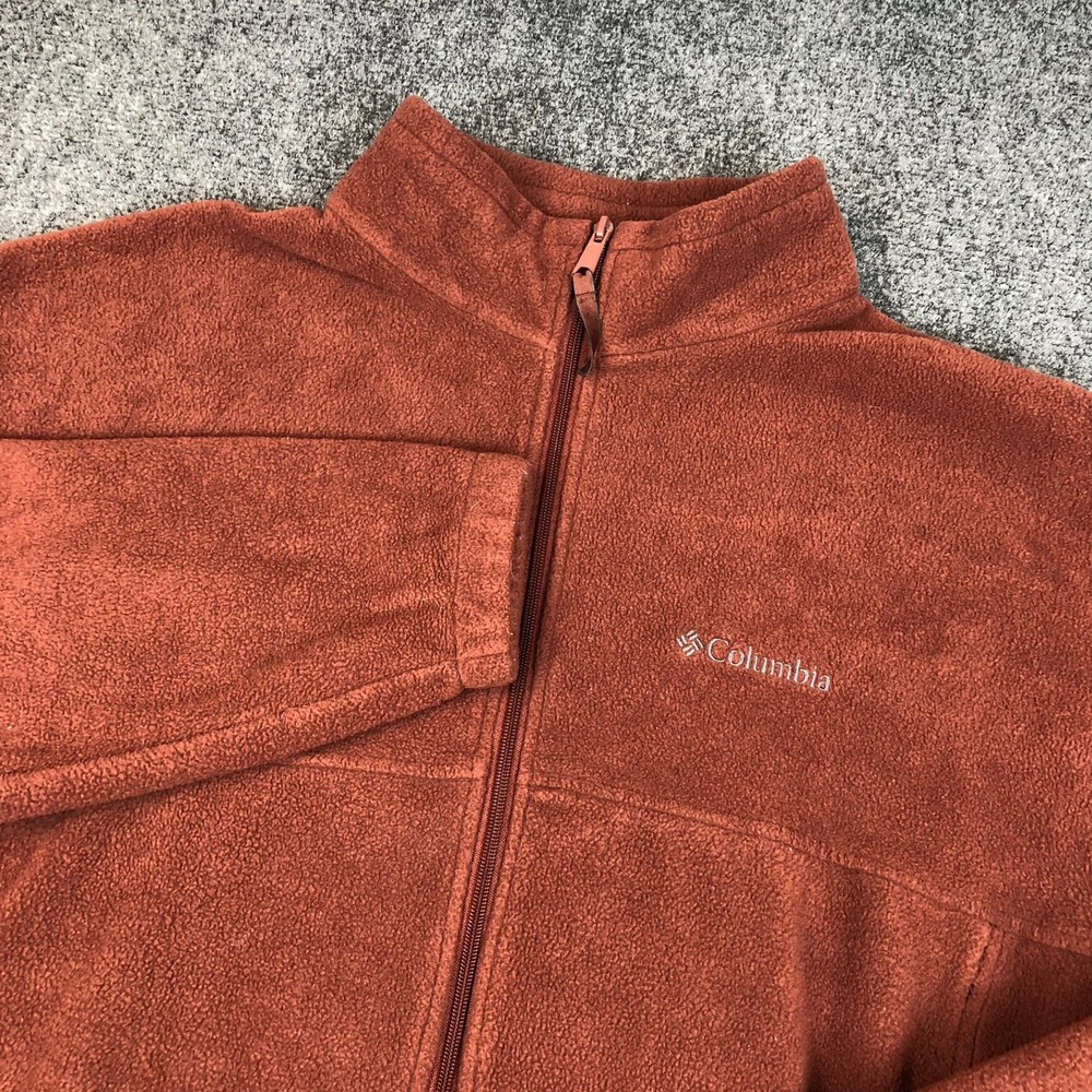 Columbia Mens Steens Mountain Full‎ Zip Fleece Jacket Rust Orange XXL Z58-29
